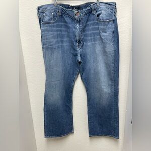 Lucky Brand Men's 50 x 32 Denim Blue Jeans 181 Relaxed Straight Leg